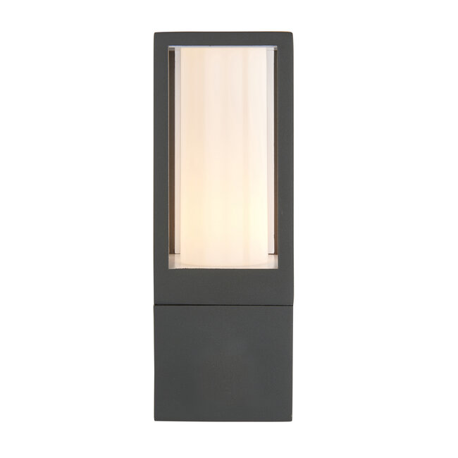 Lantern 1lt Wall IP44 7W Textured Grey
