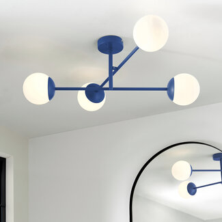 Tosia Bathroom 4 Lt Ceiling Fitting Blue