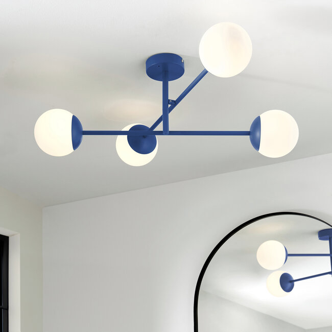 Tosia Bathroom 4 Lt Ceiling Fitting Blue