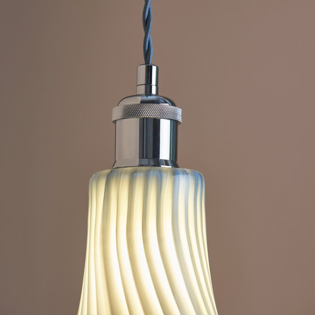 Candy Stripe Glass Easy fit Pendant Blue