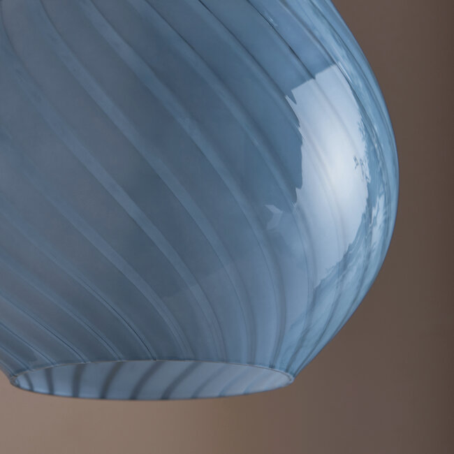 Candy Stripe Glass Easy fit Pendant Blue