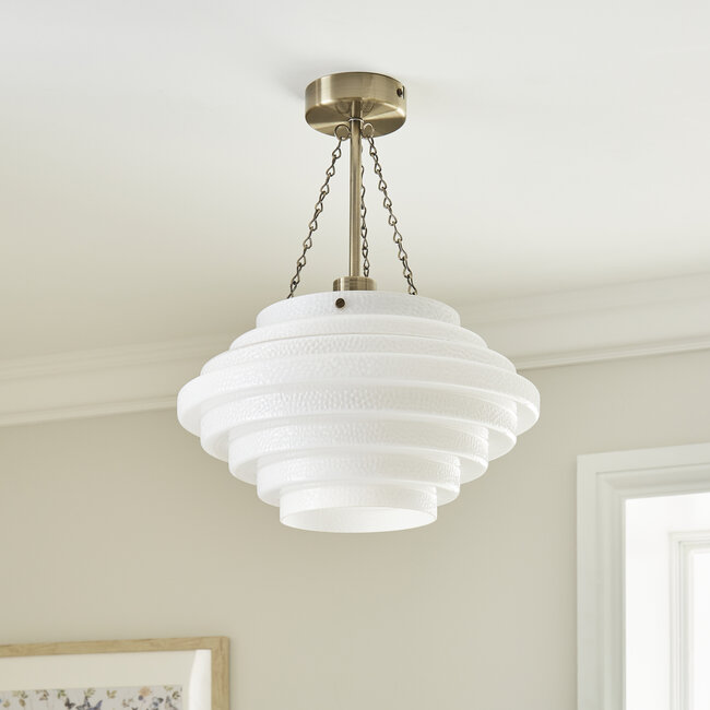 Honey Barell Glass Pendant Opal