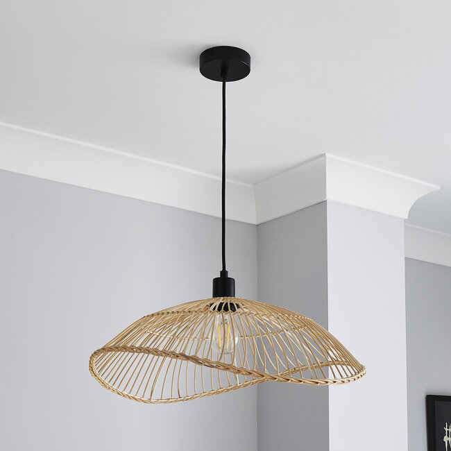 Jacaranda 1 Light Pendant Ceiling Fitting 50cm Rattan