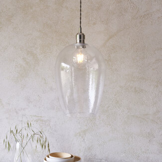 Drop Hammered Lrg Pendant - B.Nickel