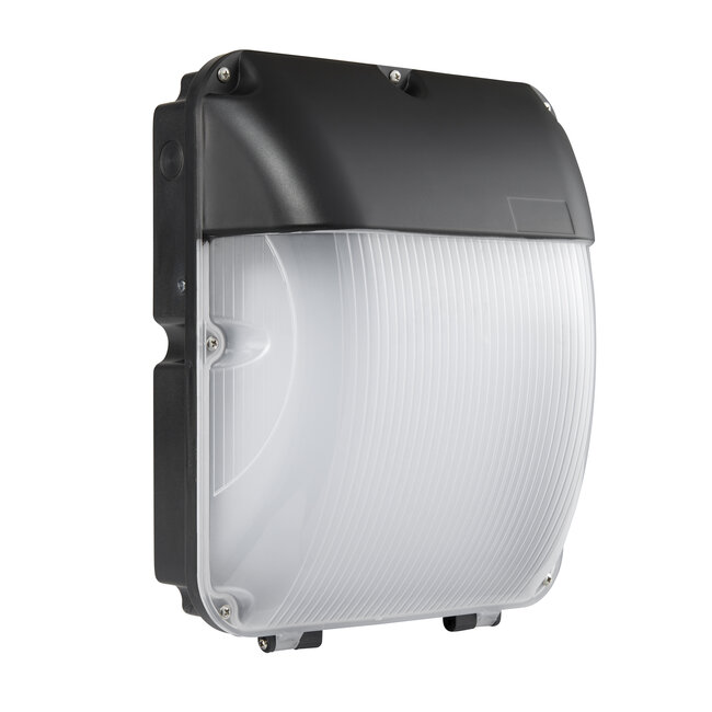Lucca Photocell IP44 30W Cool White Wall - Matt Black