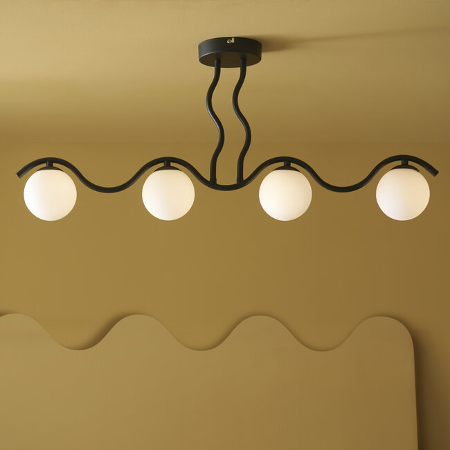 Wavy 4 Light  Semi Flush
