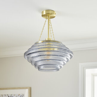 Honey Barell Glass Pendant Soft Blue