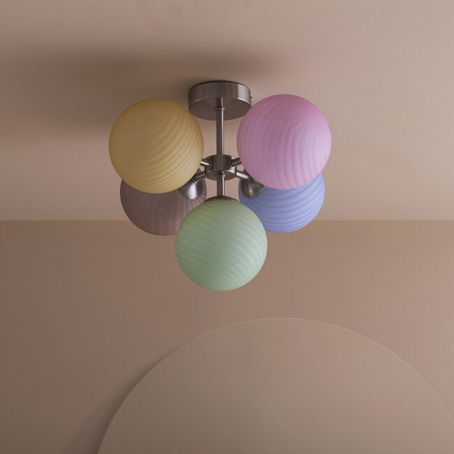 Cotton candy 5lt Semi Flush Multi Coloured Glass