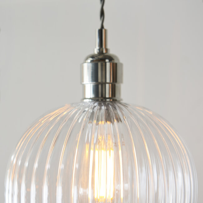 Drop Ribbed Sml Pendant - B.Nickel