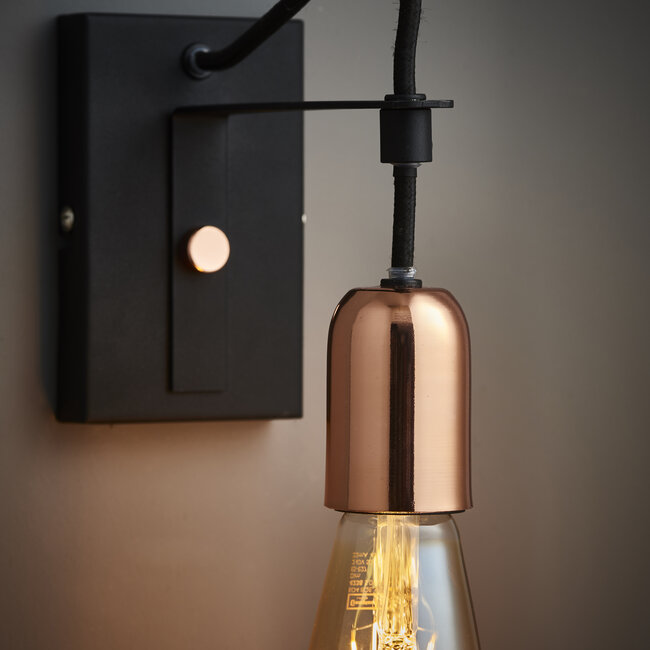 Hariett 1lt Wall Copper Plate Matt Black