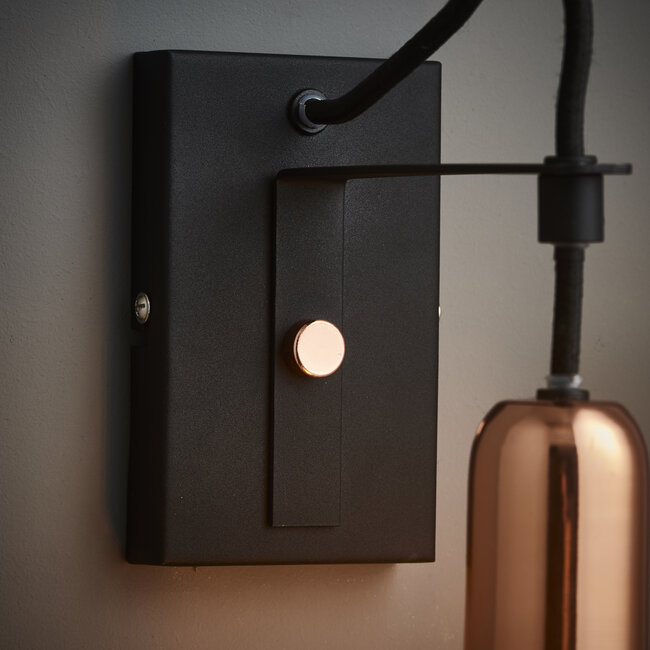 Hariett 1lt Wall Copper Plate Matt Black