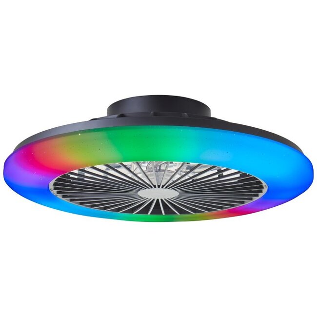Brilliant Salerno LED RGB Ceiling Fan Light 49CM Black