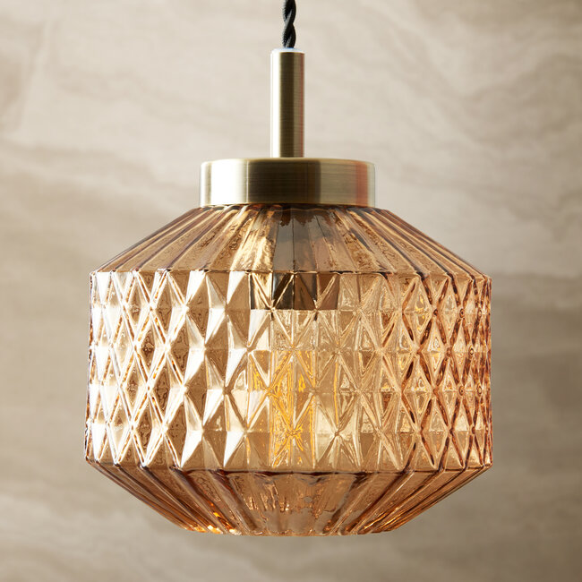 Sutton 1 Light Pendant Ceiling Fitting Amber