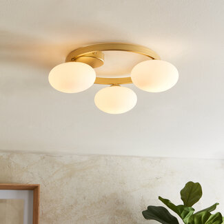 Ivonah 3 Light Semi Flush Ceiling Fitting Round