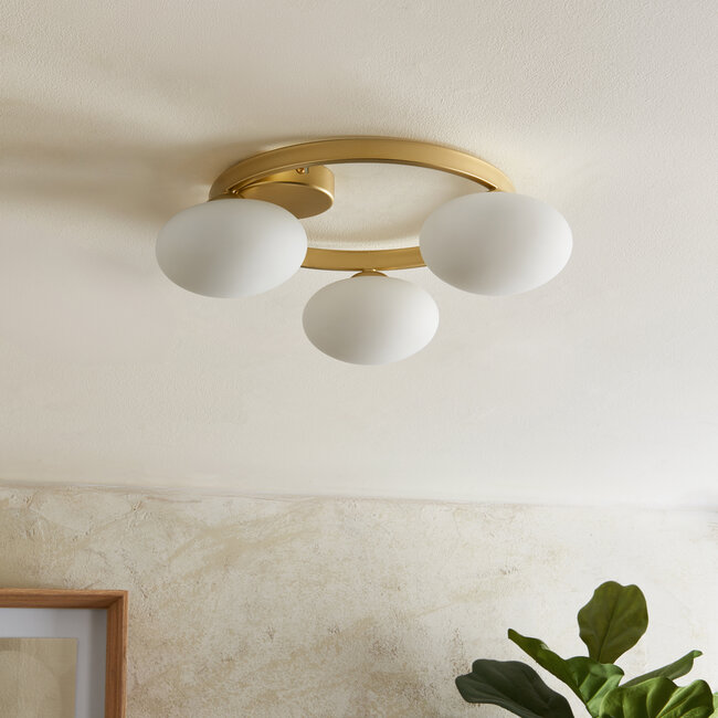 Ivonah 3 Light Semi Flush Ceiling Fitting Round
