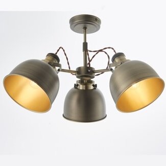 RALDWIN 3LT SEMI FLUSH BRASS