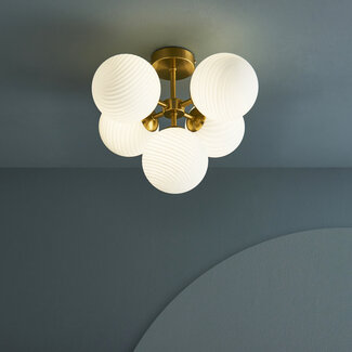 Cotton Candy 5 Light Semi Flush White