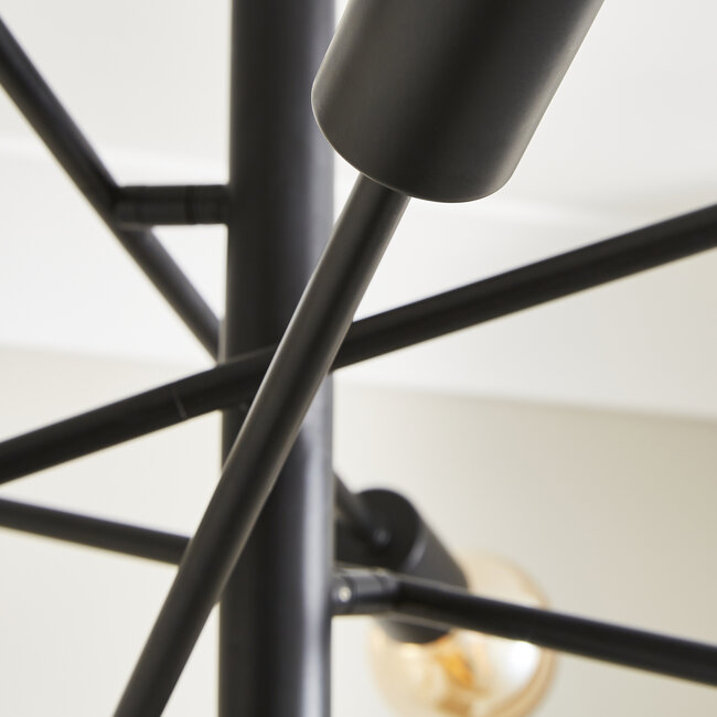 Branch 8 Light Semi Flush Ceiling Fitting Black