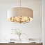 Highclere 8lt Pendant - V.Brass/Natural