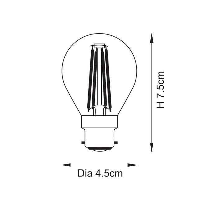 B22 4W Golf Dimmable Bulb - Clear