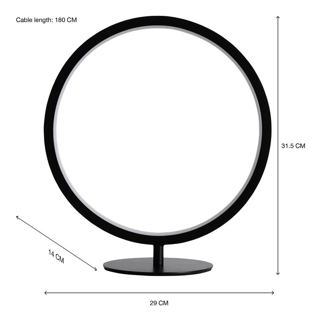 Langdon 1lt Table Matt Black LED