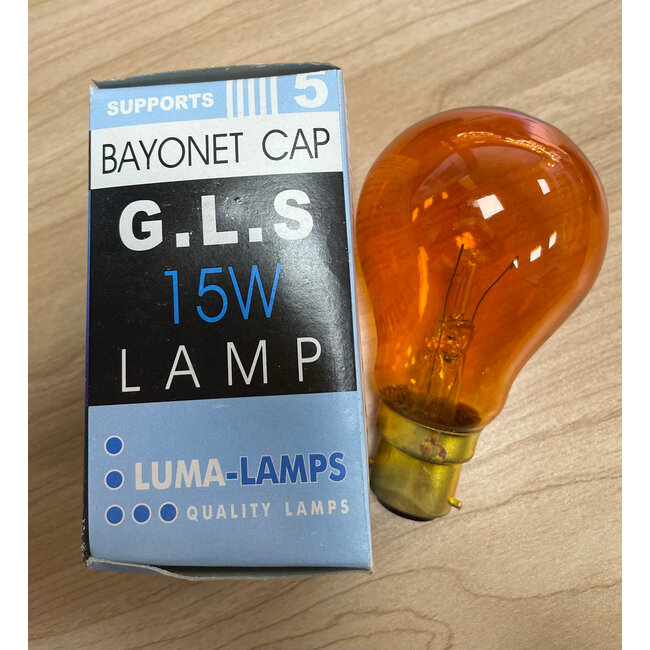 Poole Lighting Lumalite B22 15W GLS Lacquered Amber