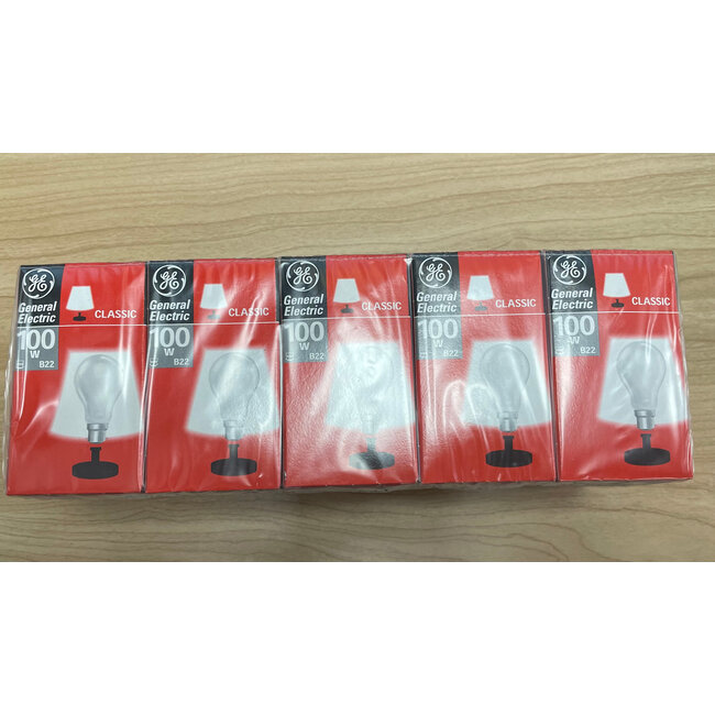 Poole Lighting GE Classic 100W B22 1330LM Pack of 10