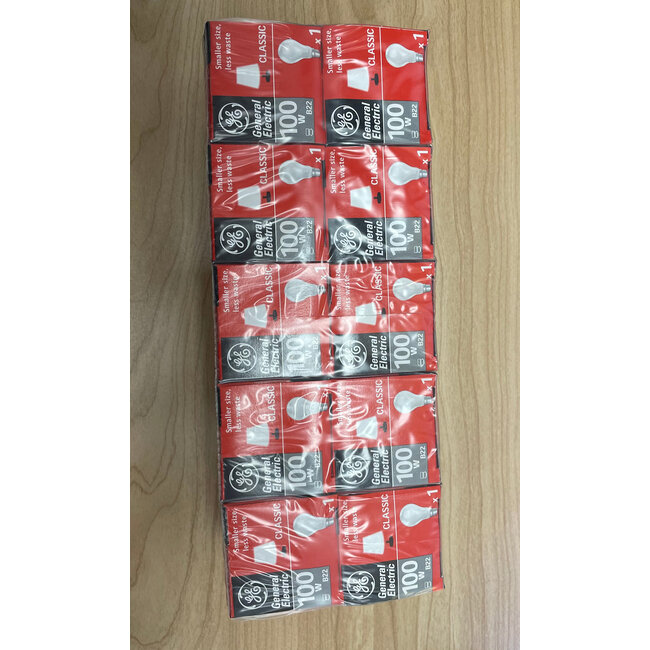 Poole Lighting GE Classic 100W B22 1330LM Pack of 10