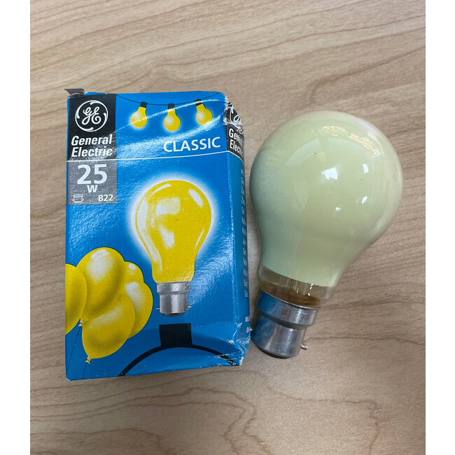 Poole Lighting GE B22 25W Classic GLS Yellow Pack of 10