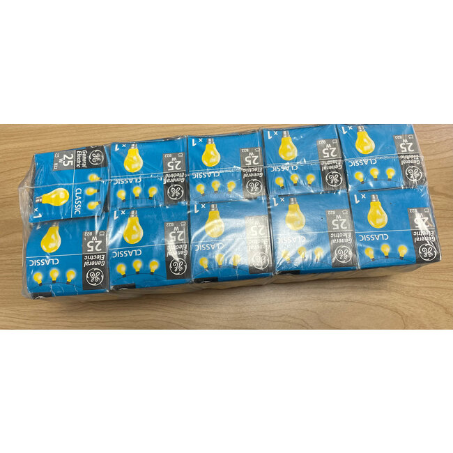 Poole Lighting GE B22 25W Classic GLS Yellow Pack of 10