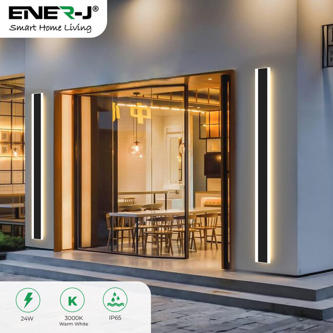 Ener-J 24W Outdoor Acrylic Wall Lights CCT Switchable & Dimmable with Remote 100cms IP65