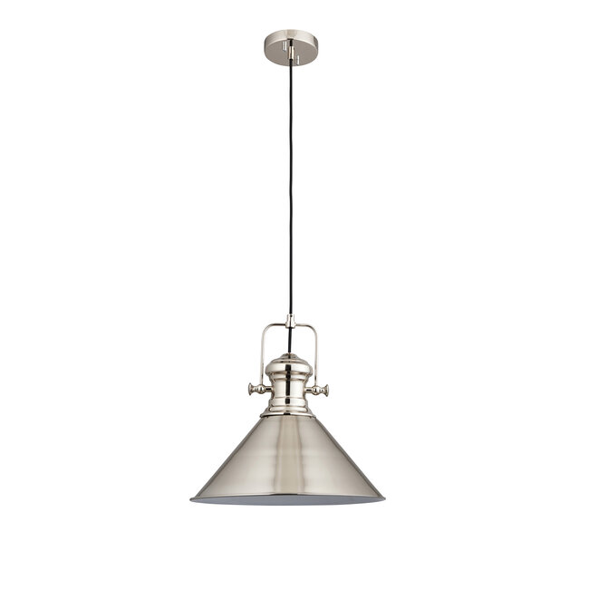 Brampton 1lt Pendant - Bright nickel - Factory Second