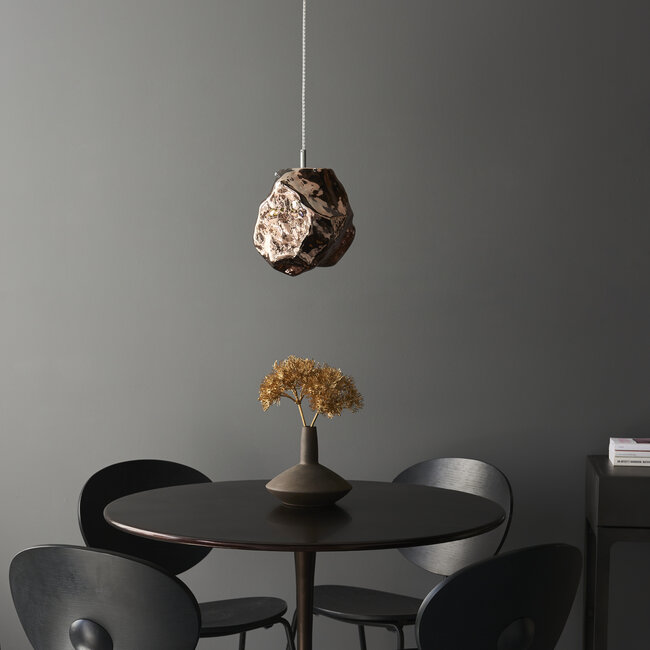 Rock 1lt Pendant - Red copper glass - Factory Second