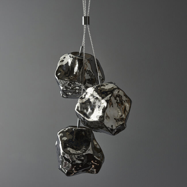 Rock 3lt Pendant - Chrome glass - Factory Second