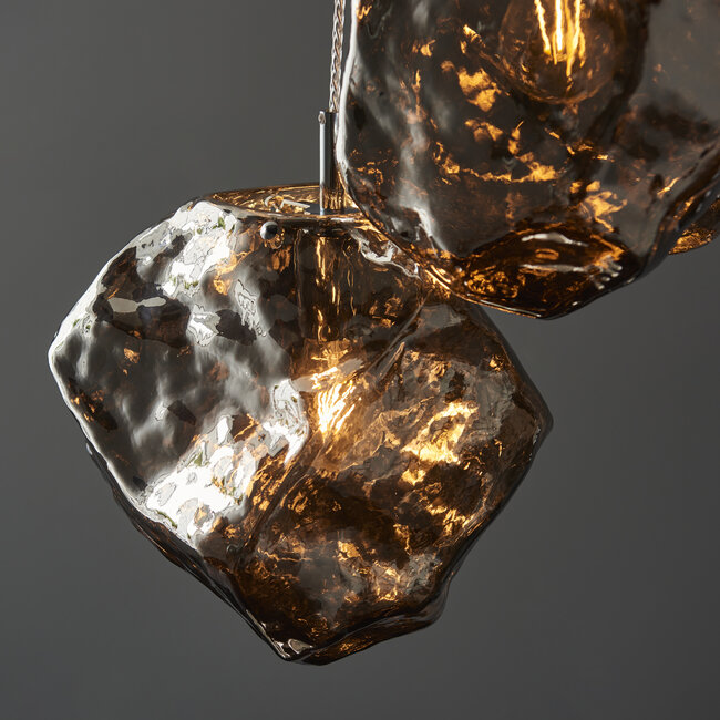 Rock 3lt Pendant - Chrome glass - Factory Second