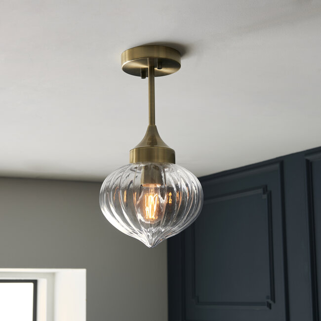 Addington semi flush - Antique brass - Factory Second