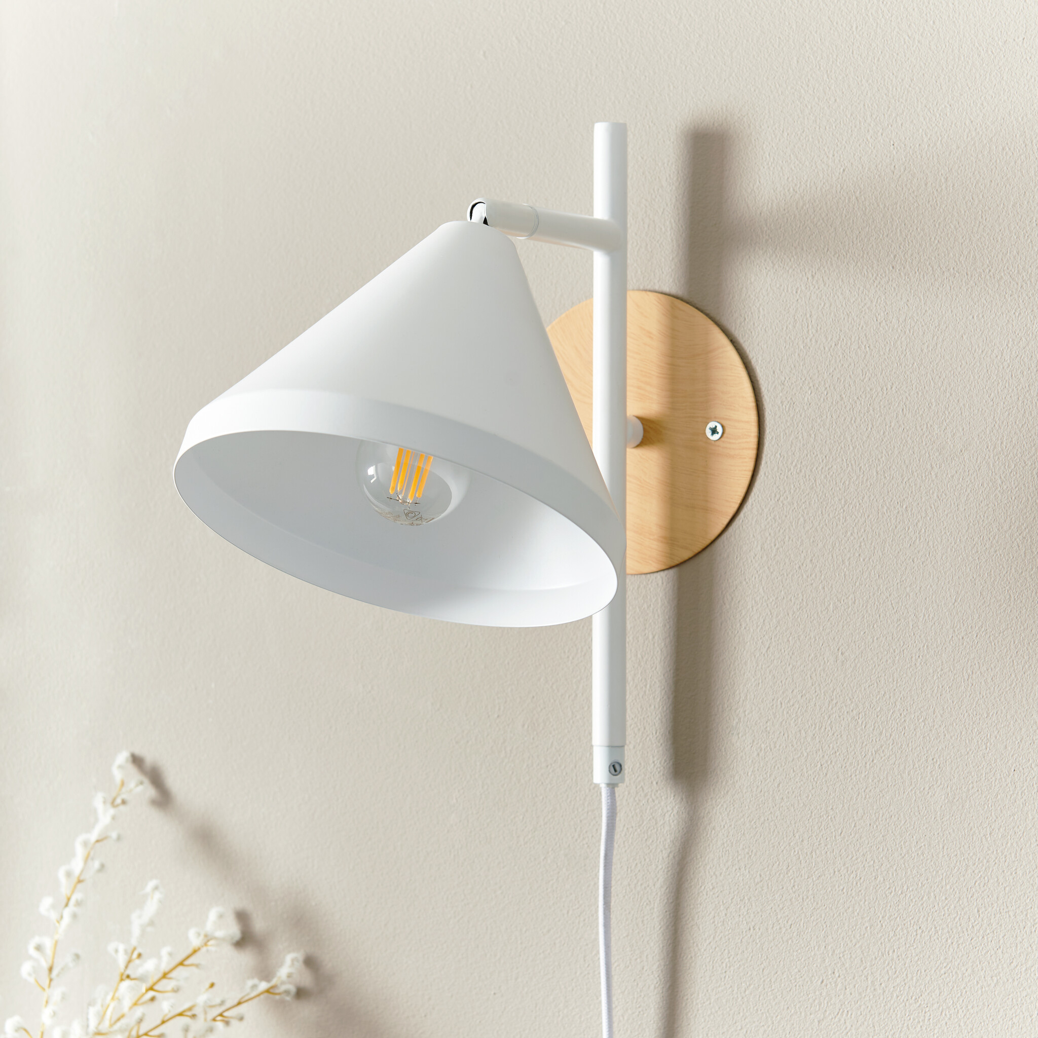 Plug In Wall Task Light Gino Plug In Wall Light - The Factory Shop - Poole Lighting
