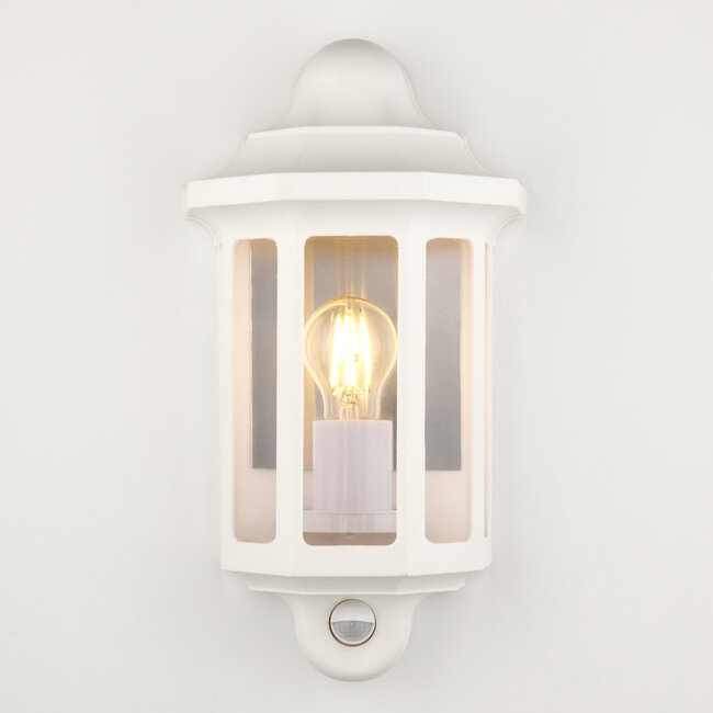 LAP half lantern wall light White with PIR