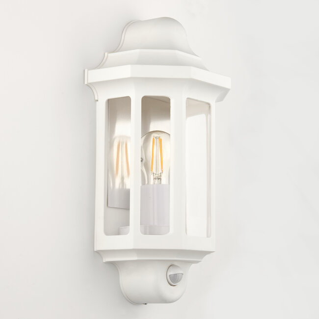 LAP half lantern wall light White with PIR