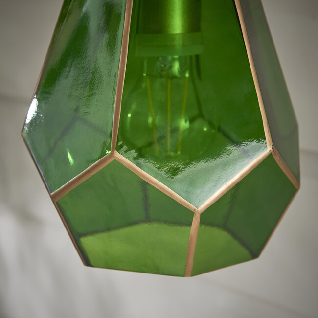 Hartnell 1lt Wall Satin Gold Green Tint Glass