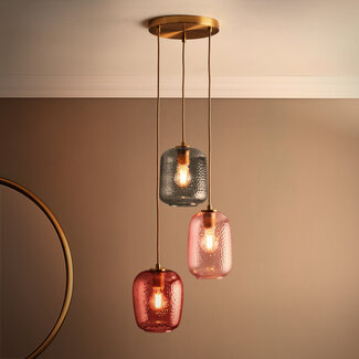 Cander 3lt Pendant Satin Gold Multi