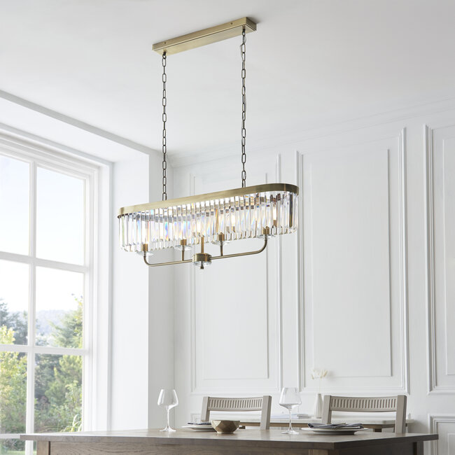 Chesterfield 4lt Linear Pendant - Ant. Brass