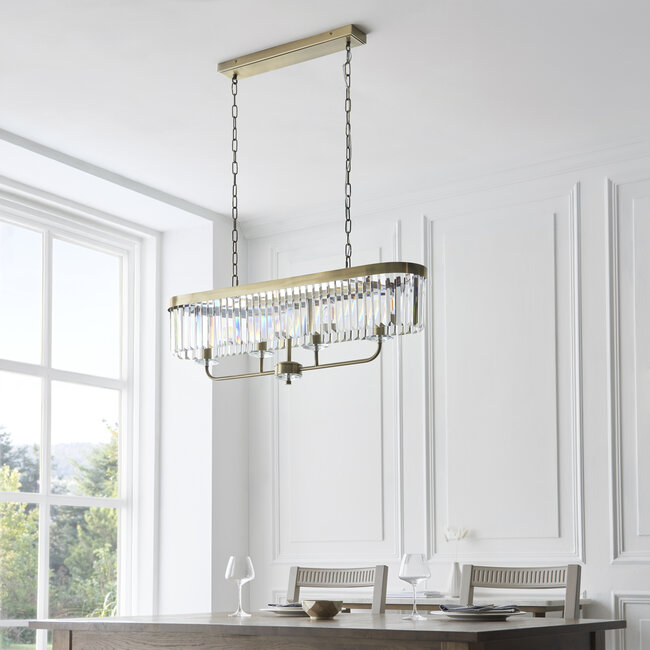 Chesterfield 4lt Linear Pendant - Ant. Brass