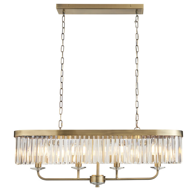 Chesterfield 4lt Linear Pendant - Ant. Brass