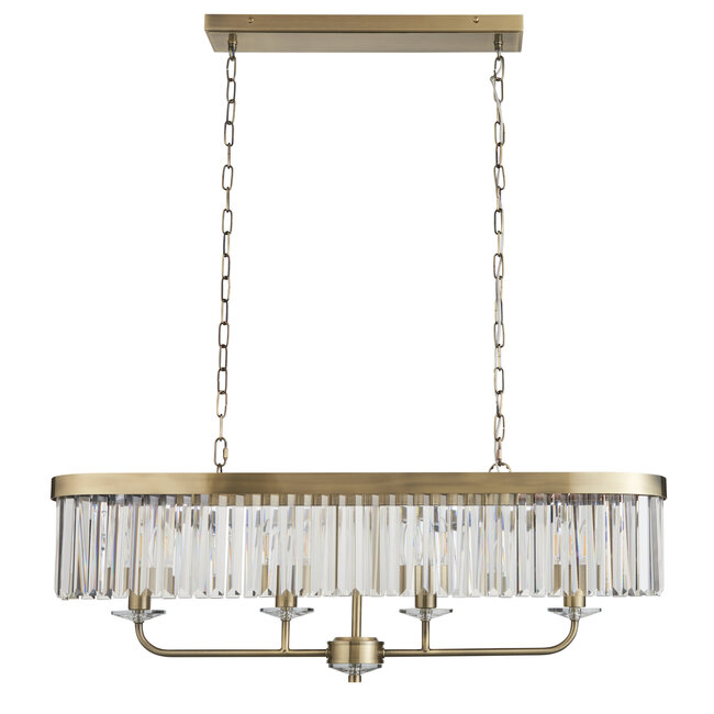 Chesterfield 4lt Linear Pendant - Ant. Brass