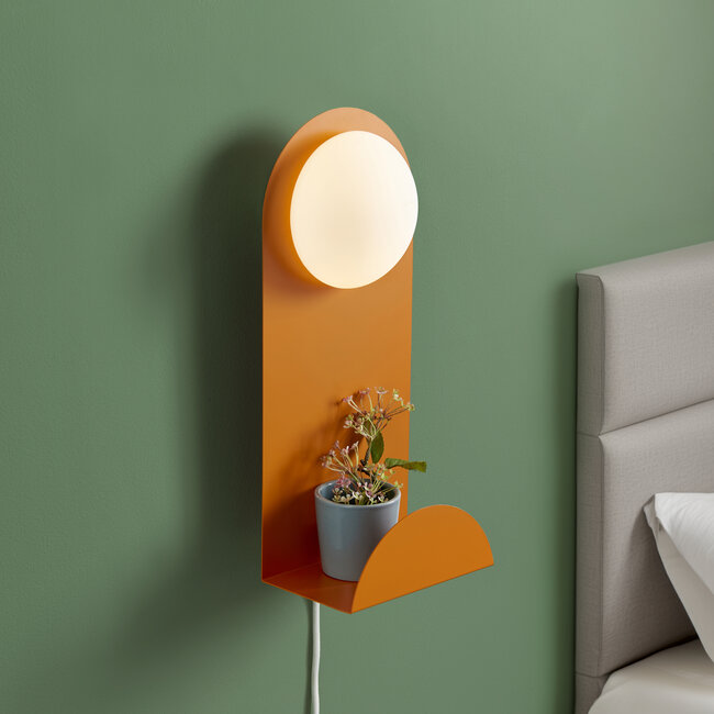 Elements Harton Shelved Wall Light Tangerine