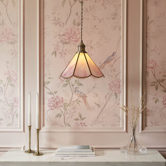 Babette 1 Light Pendant Ceiling Fitting Pink