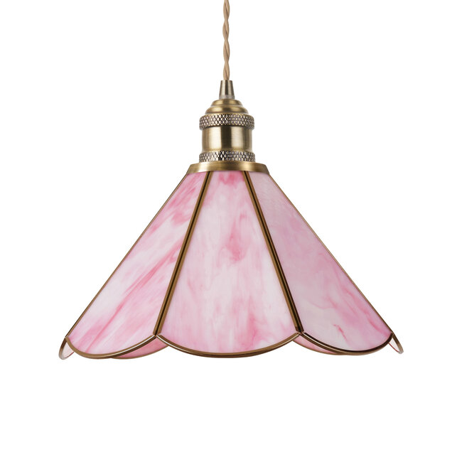 Babette 1 Light Pendant Ceiling Fitting Pink