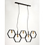 Hexa 5lt Pendant Matt Black / Gold E14