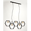 Hexa 5lt Pendant Matt Black / Gold E14